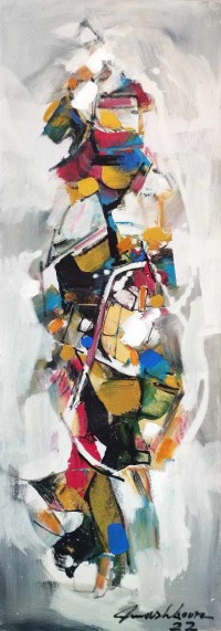 Mashkoor Raza, 12 x 36 Inch, Oil on Canvas, Abstract Painting, AC-MR-580